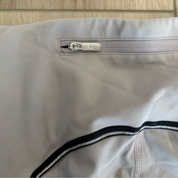 Lululemon Women's Size 4 Speed Up Reflective  Metallic Leggings Grey Pockets - Picture 11 of 13